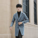 Mid-length Korean Style Slim Handsome Plus Cotton Thick Woolen Coat