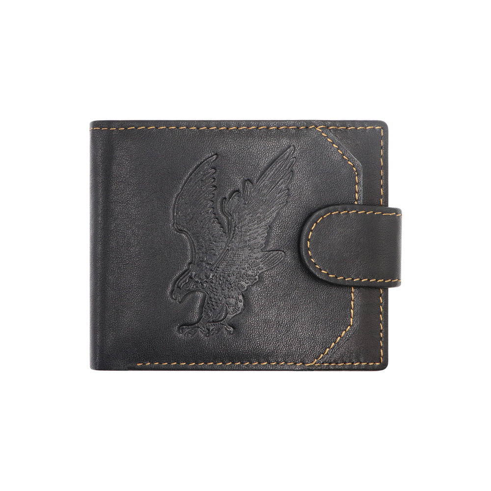 Eagle Hand-Polished Men's High-end First Layer Cowhide Wallet - Dazpy