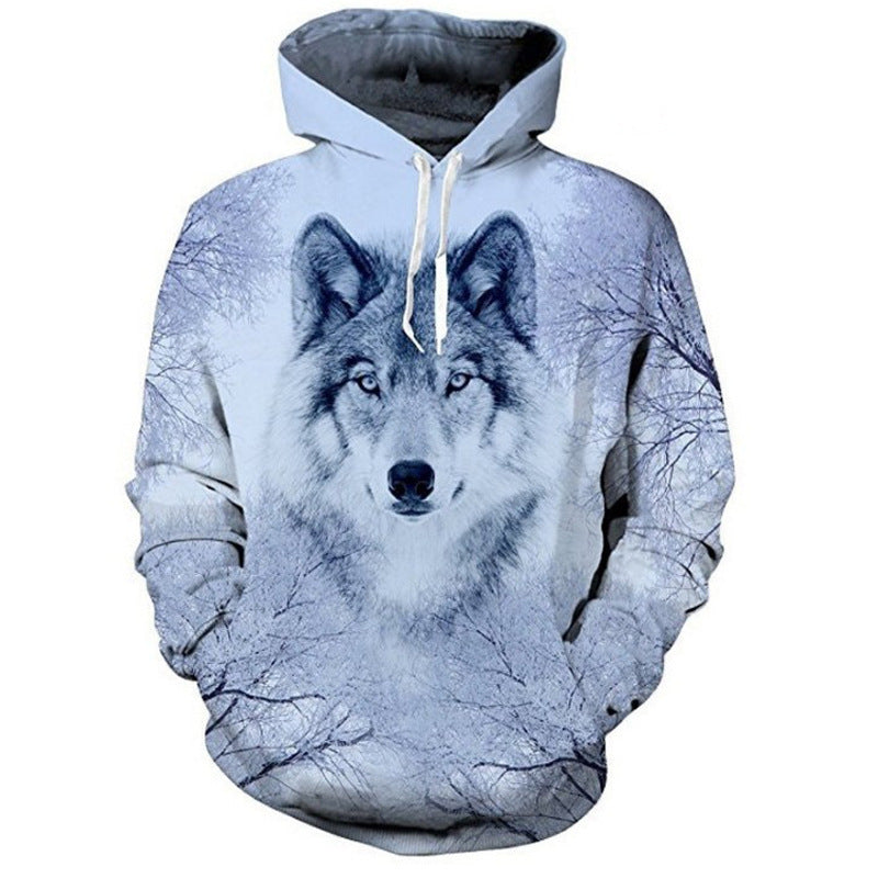 Suéter con capucha de la serie Wolf con estampado digital