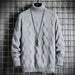 Men's Sweater Turn-over Collar Simple Solid Color