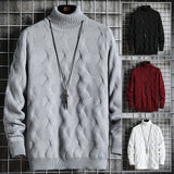 Men's Sweater Turn-over Collar Simple Solid Color