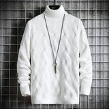 Men's Sweater Turn-over Collar Simple Solid Color