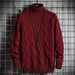 Men's Sweater Turn-over Collar Simple Solid Color