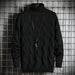 Men's Sweater Turn-over Collar Simple Solid Color