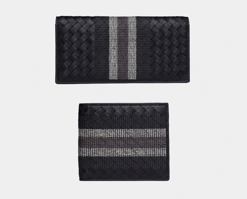 Woven Wallet Men'S Short Leather Lovers  New Folding Wallet Men'S Wallet - Dazpy