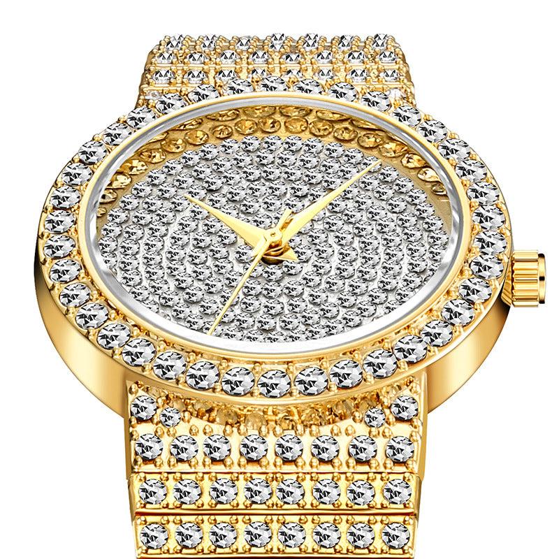 Women'S Watch Gold Korean Version Star Diamond Waterproof Quartz Watch - Dazpy