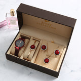 Light Luxury Ladies Quartz Watch Waterproof Fashion Watch Watch Bracelet Five-Piece Gift Set - Dazpy