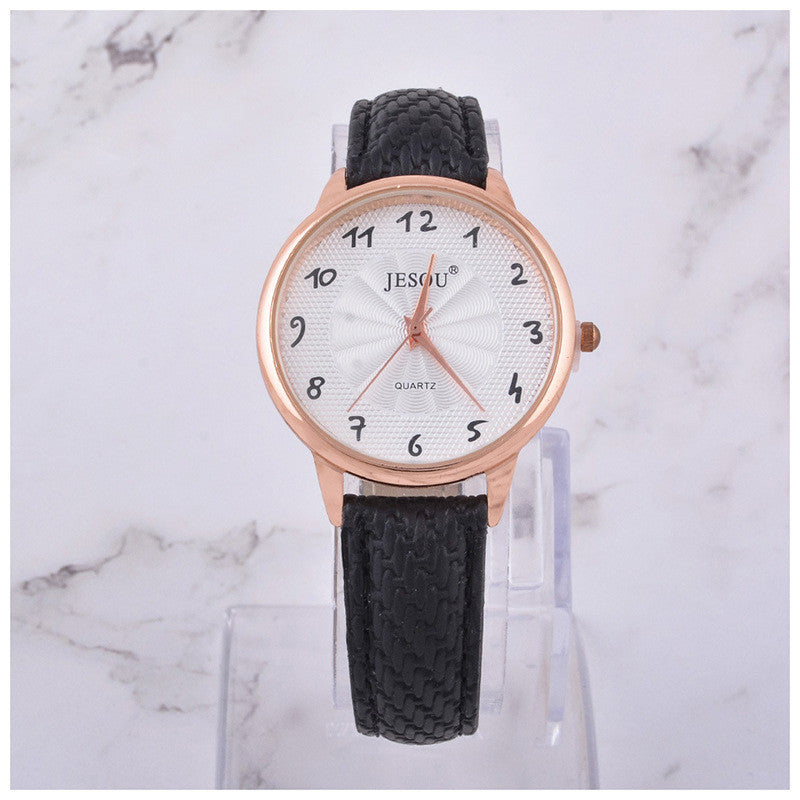 Women Watches Leather Quartz Wristwatch Sunglasses Corsage 3 Pcs Girl Christmas Gift New Year Gift Ladies Gift Box - Dazpy