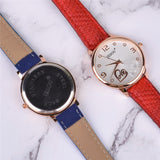 Women Watches Leather Quartz Wristwatch Sunglasses Corsage 3 Pcs Girl Christmas Gift New Year Gift Ladies Gift Box - Dazpy