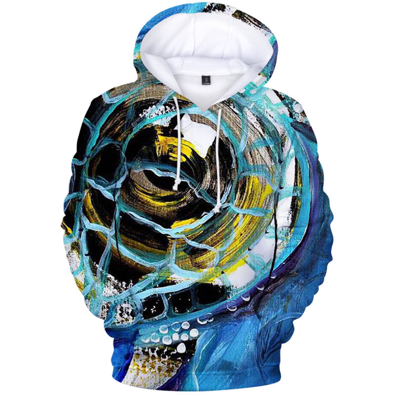 Full-color 3D Hooded Sweater Hoodie Around The Turtle Personalized Customized Full Color