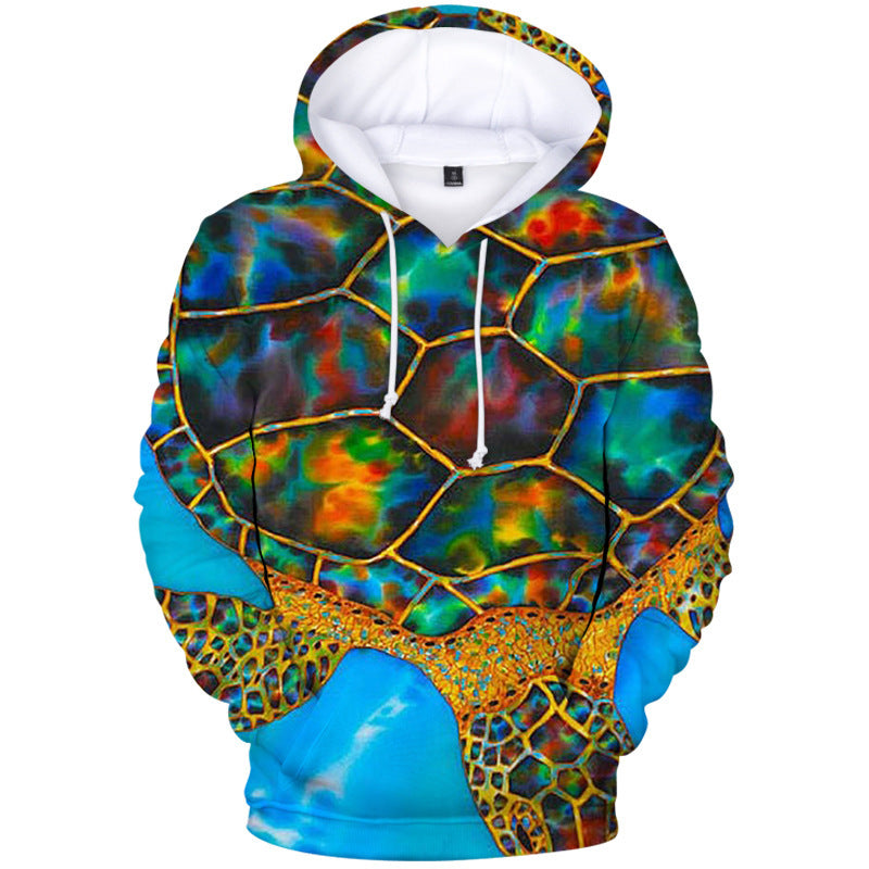 Full-color 3D Hooded Sweater Hoodie Around The Turtle Personalized Customized Full Color