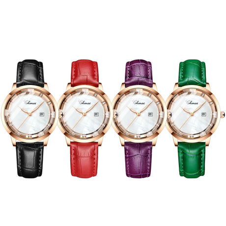 Leather Waterproof Diamond Watch Ladies Watch - Dazpy