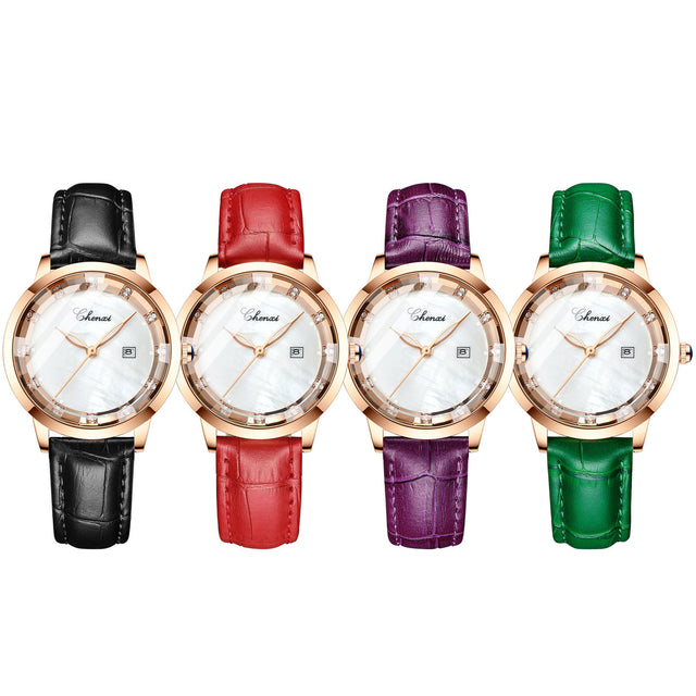 Leather Waterproof Diamond Watch Ladies Watch - Dazpy