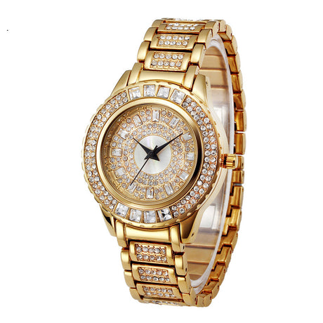 Color Diamond Waterproof High-end Leisure Steel Band Ladies Watch - Dazpy