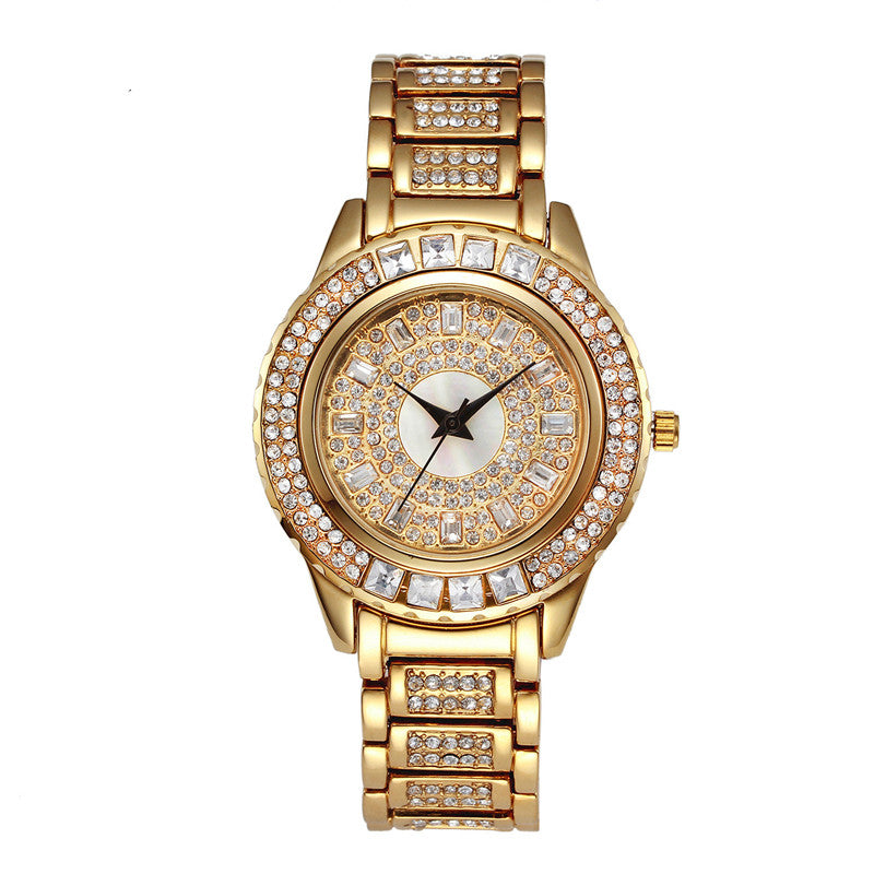 Color Diamond Waterproof High-end Leisure Steel Band Ladies Watch - Dazpy