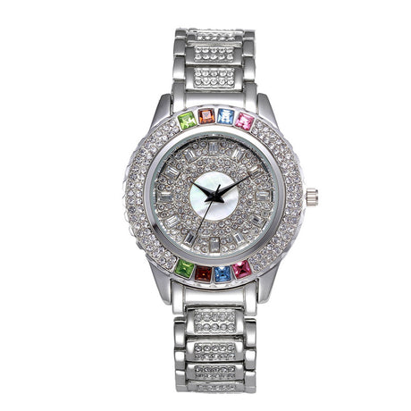 Color Diamond Waterproof High-end Leisure Steel Band Ladies Watch - Dazpy