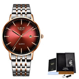 LIGE Luxury Ladies Watch Women Waterproof Rose Gold Steel Strap Women Wrist Watches Top Brand Bracelet Clocks Relogio Feminino - Dazpy