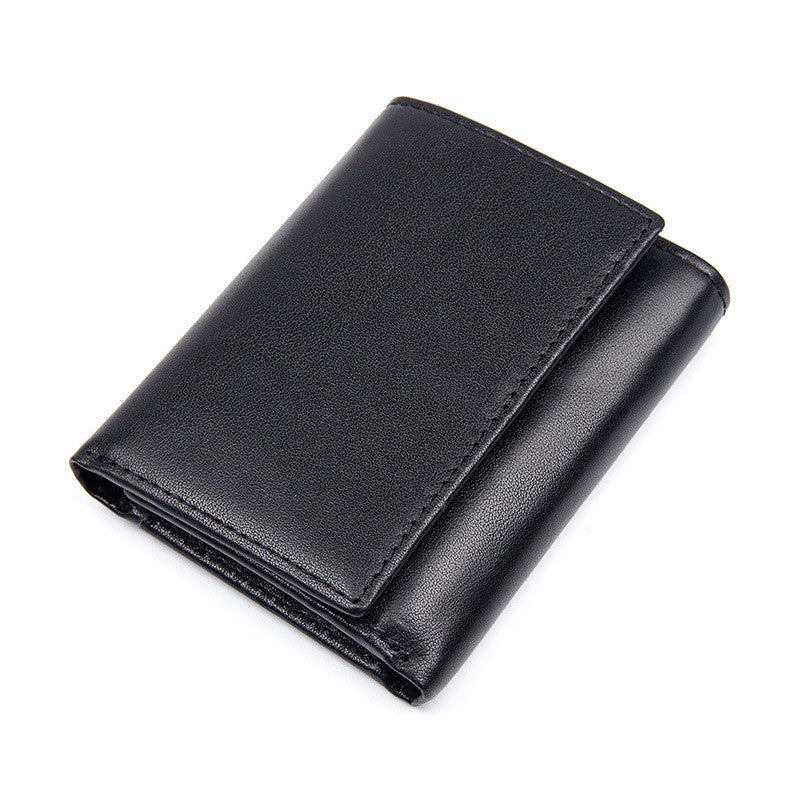 Head Layer Cowhide Texture Wallet Unisex 2 Fold Wallet - Dazpy