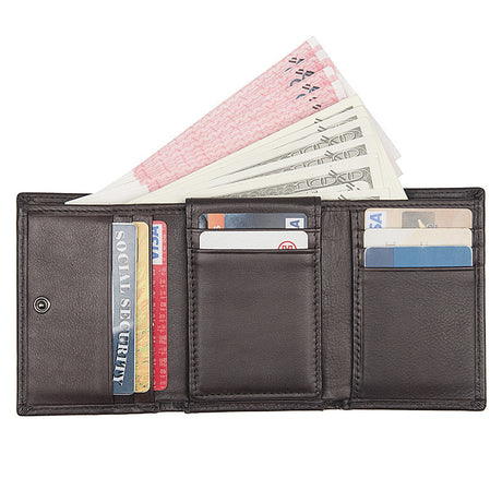 Head Layer Cowhide Texture Wallet Unisex 2 Fold Wallet - Dazpy