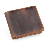 Men Wallets Luxury Horse Leather Wallet Leather Short Wallet Men'S Leather Wallet - Dazpy