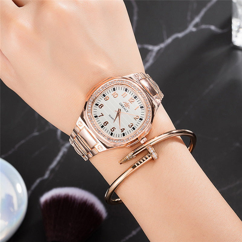 Simple Atmosphere Diamond-studded Ladies Waterproof Watch - Dazpy