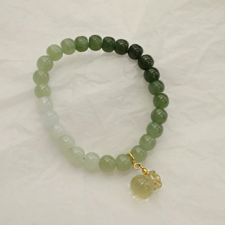 Natural Hetian Gradient Jade Barrel Bead Bracelet - Dazpy