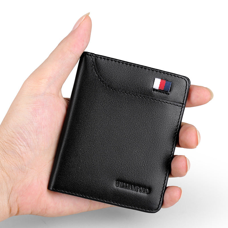 Leather Small Card Holder Youth Wallet Genuine Leather Coin Purse - Dazpy