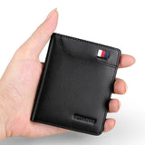 Leather Small Card Holder Youth Wallet Genuine Leather Coin Purse - Dazpy