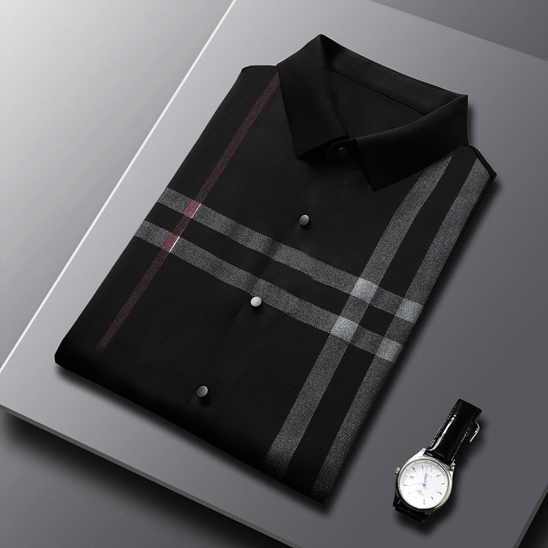 Young And Middle-aged Lapel Short-sleeved Business Non-iron Shirt