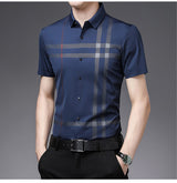 Young And Middle-aged Lapel Short-sleeved Business Non-iron Shirt