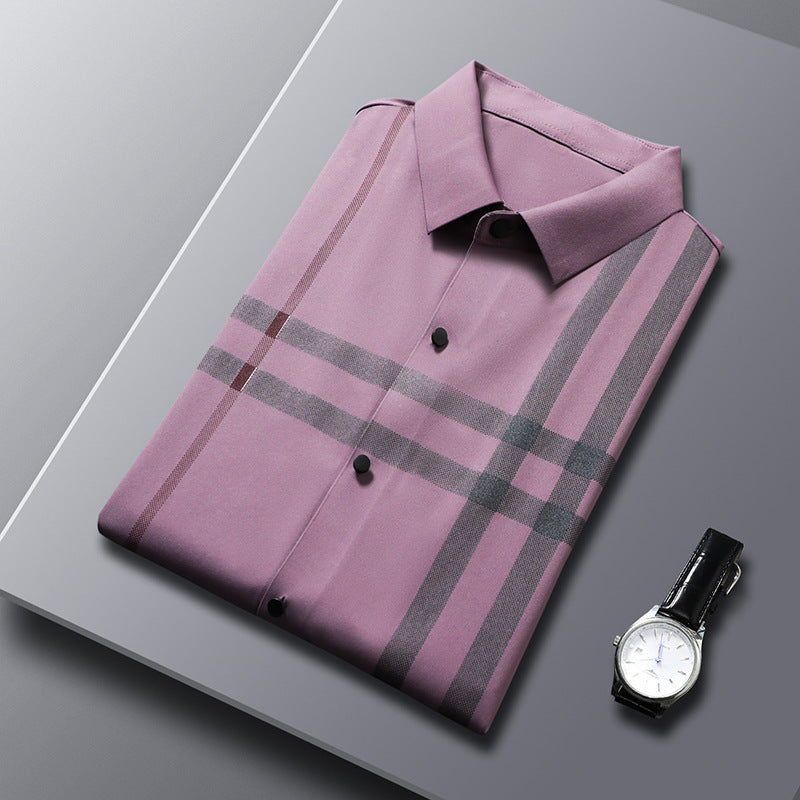 Young And Middle-aged Lapel Short-sleeved Business Non-iron Shirt