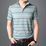 Men's spring and summer striped short sleeves