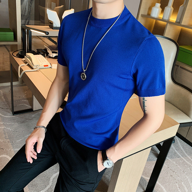 Lightly Cooked Style Slim Solid Color Trendy T-shirt