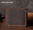 Handmade Vintage Crazy horse Genuine Leather Wallet Men Wallet Leather engrave Short Wallet Men Purse Male Money Clips Money bag - Dazpy