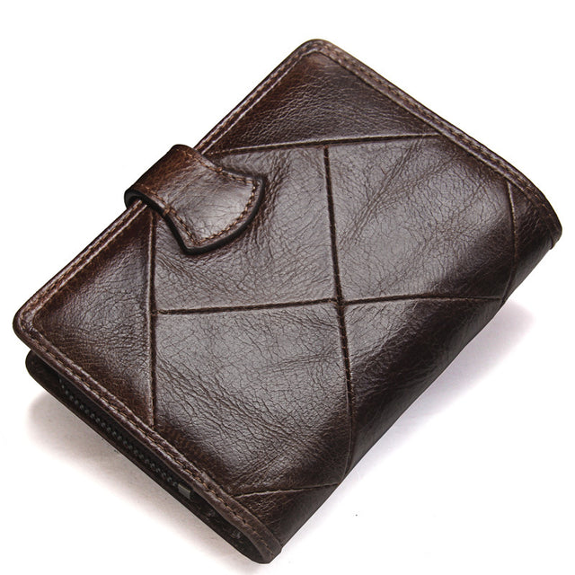 Cowhide casual zipper coin purse - Dazpy