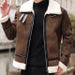 Youth Biker's Leather Jacket Lamb Wool Coat