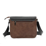 Leather Shoulder Multi Pocket Business Small Shoulder Bag Messenger Casual Retro - Dazpy