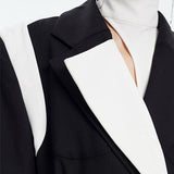 Blazer de moda para mujer: elegante chaqueta de diseñador de colores en contraste