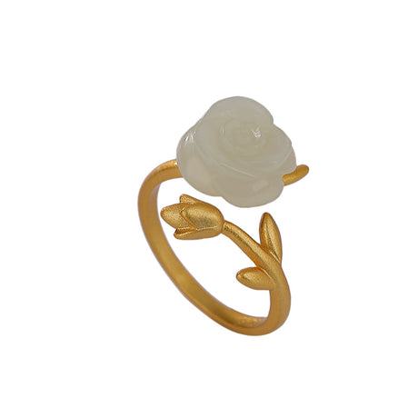 Natural Hetian Jade Qingyu Ring - Dazpy