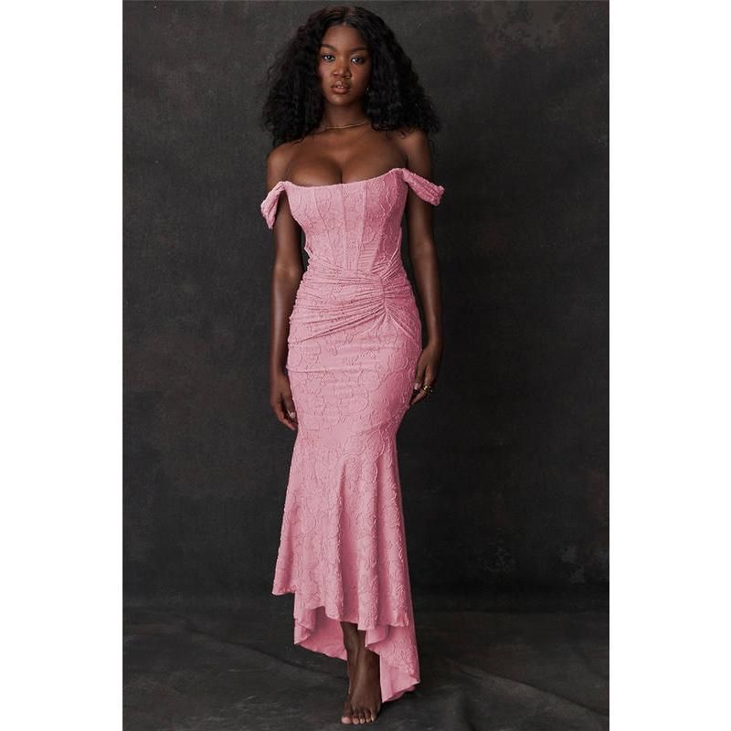 Elegant Off-Shoulder Bodycon Maxi Dress