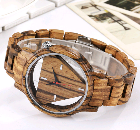 New wooden table creative hollow fashion wood watch - Dazpy