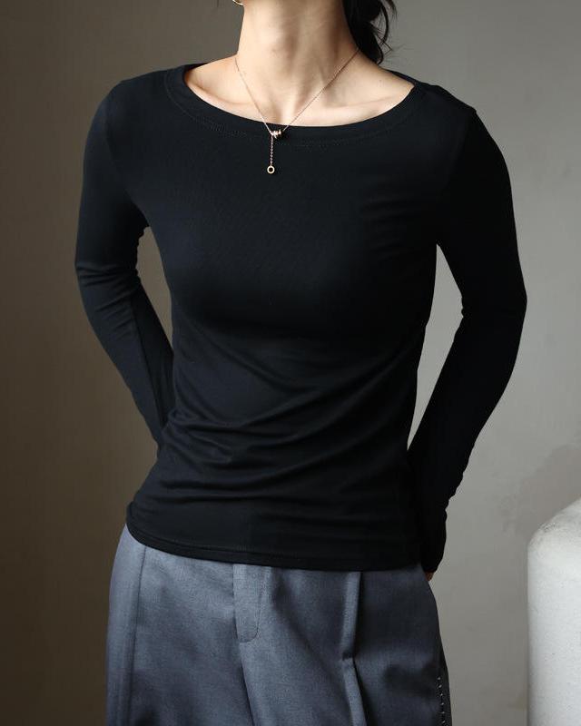 Langärmliges Modal-Stretch-T-Shirt für Damen – Lässige, einfache Basics