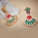 Women's Fan-shaped Necklace Earring Set - Dazpy