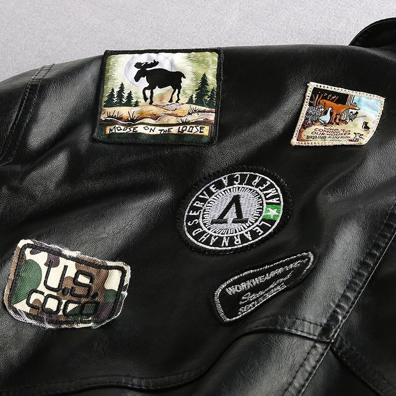 European And American Street Trend Loose Biker Clothes Leather Jacket Men