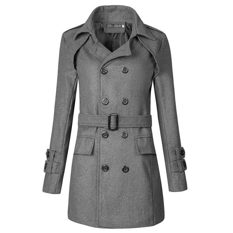 Herbst und Winter Außenhandel Neue Herren Woll Trenchcoat