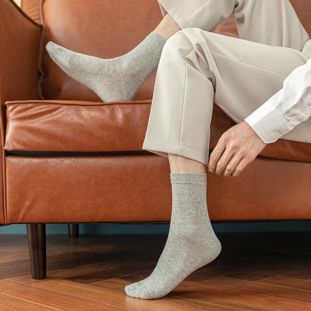 10 Paar weiche, atmungsaktive Business-Socken aus Baumwolle für Herren