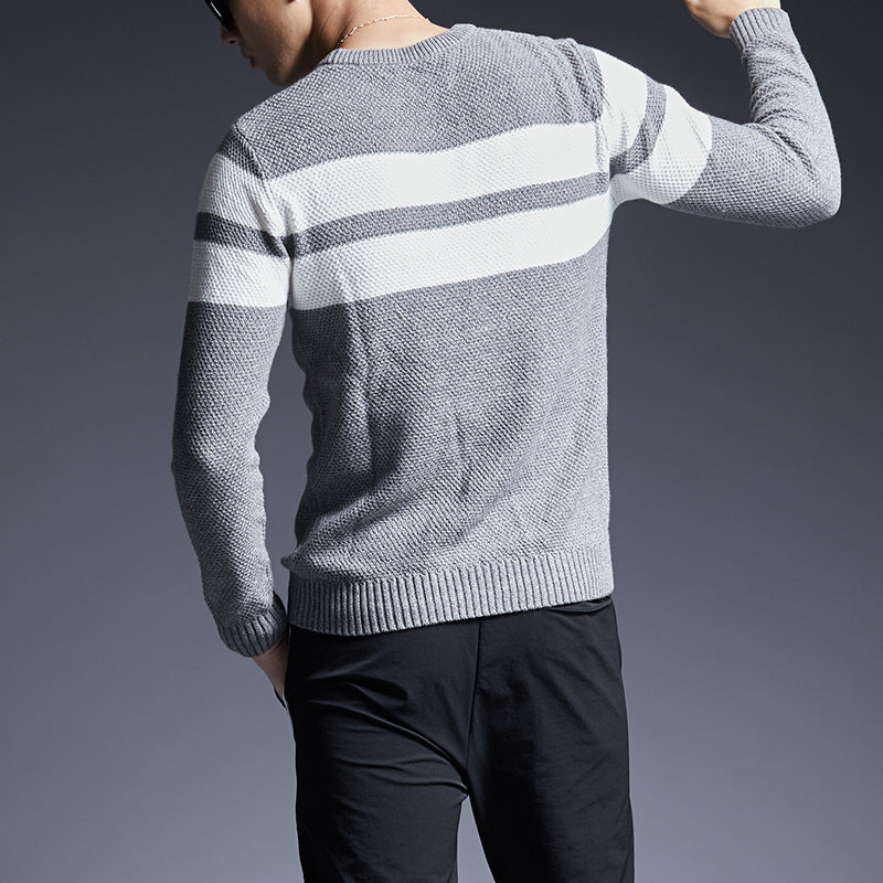 Men's Sweater All-match All-match Sweater Striped Sweater Men