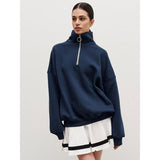 Women's Cotton Blend Oversized Zip-Up Sweatshirt