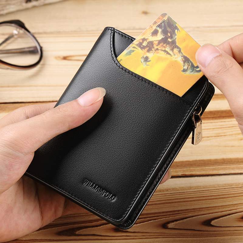 Leather men's short wallet - Dazpy