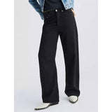 Women's Elegant Black Straight Jeans